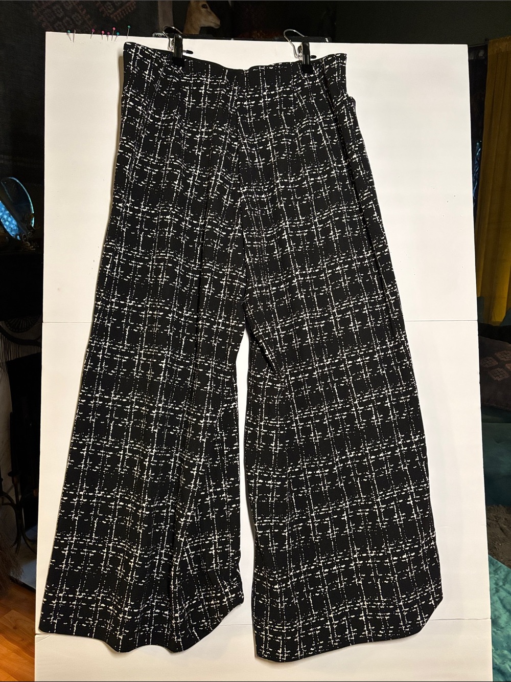 BloomChic Black and White Wide Leg Pants